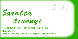 sarolta asvanyi business card