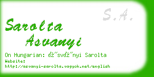 sarolta asvanyi business card